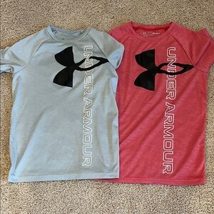Under Armour Kids' Tees - Light Gray and Red